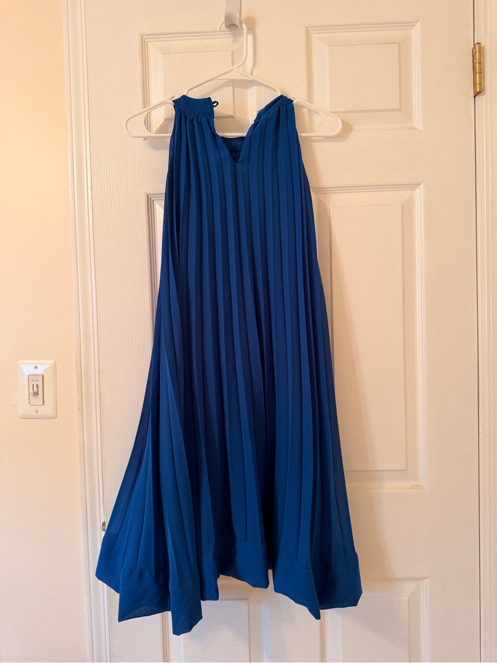 Pleated Royal Blue Sleeveless Maxi Dress by Cassee’s NWT